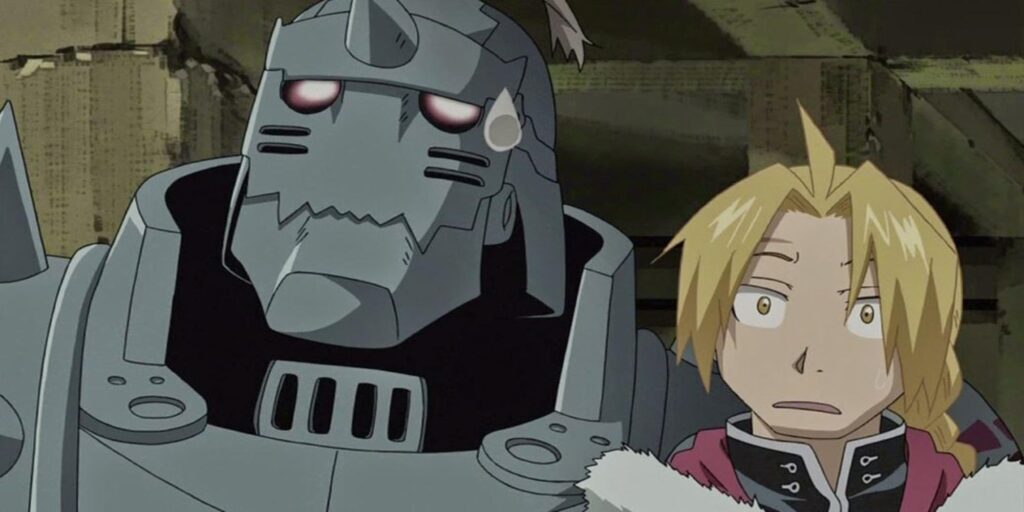 Alphonse and edward elric in full metal alchemist: brotherhood.