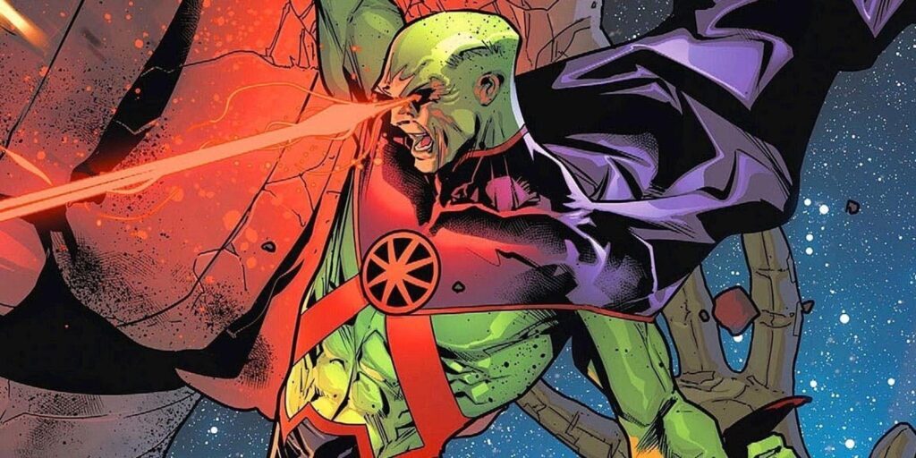 Martian manhunter using laser eyes in dc comics