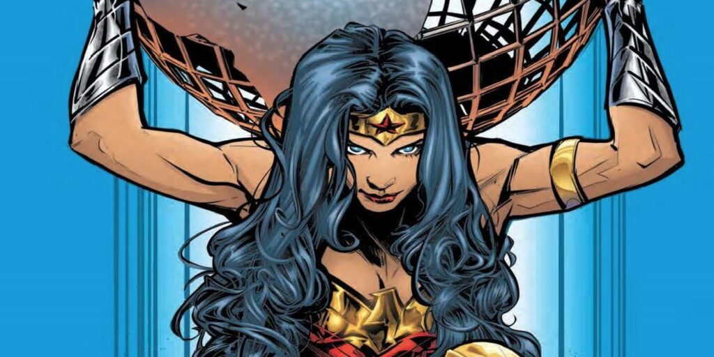 Wonder woman holding an object in all-star dc comics