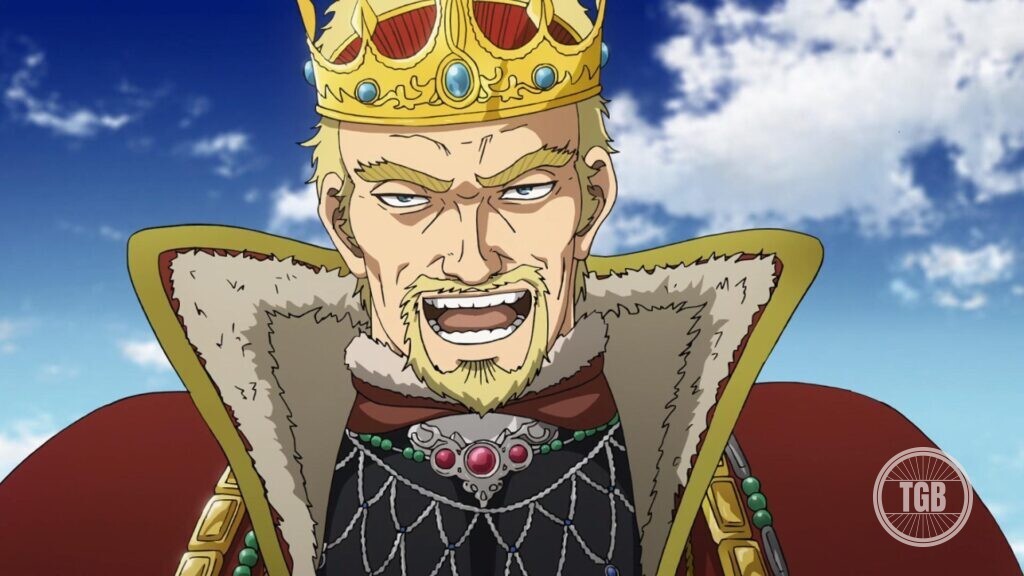 Askeladd wearing a crown in vinland saga