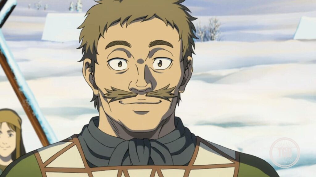 Leif erikson smiling in iceland in vinland saga season 1